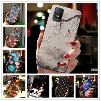 3D Relief Painted Phone Case For TCL 403 Case For TCL 40 SE Silicon Cover For TCL 405 406 408 403 Case TCL 40SE Fundas Coque