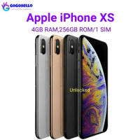 98% New Unlocked Original iPhone XS 4GB RAM 256GB ROM 5.8"A12 Bionic Chip IOS12 iPhone XS 2658mAh Face ID NFC 4G Cell Phone