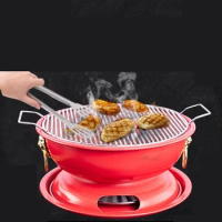 Charcoal barbecue grills table bbq grill household commercial old clay stove heating stove Baking net with double handle
