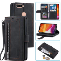 9 Cards Wallet Case for OPPO R11S Case Card Slot Zipper Flip Folio with Wrist Strap Carnival for OPPO R11S Cover