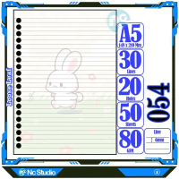 Binder A5 Loose Leef Karakter Kelinci Pink kartun lucu autestic autestik Estetik Isi 50 Lembar isi U