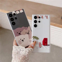 Case for Samsung Galaxy A54 A53 A14 A52 Funny Cute Animal Bear Phone Cover for Samsung Galaxy S23 S22 S21 S20 Ultra Plus FE 5G