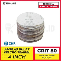 100 PCS CNR Amplas Gerinda Bulat Velcro Tempel Poles Grit 80 100 120 4 Inch Kayu Besi Metal GRIT #80