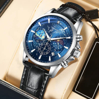 MXXSEE Jam Tangan Pria Original Anti Air Kulit Tahan Keren Luxury Quartz Jam Kulit Bercahaya Jam Tan