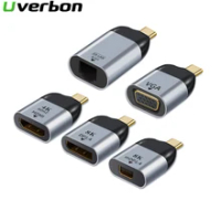 USB Type C To Hdmi-compatible/Vga/DP/RJ45/Mini DP HD Video Converter 4K 60Hz USB-C Type C Video Adapter For MacBook Huawei