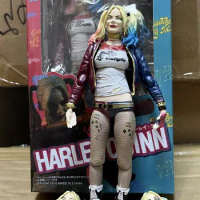 15CM Anime Harley Quinn Action Figure Sexy Real Silk Stockings Joker Figurine Pvc Room Decoration Halloween Gift Toys