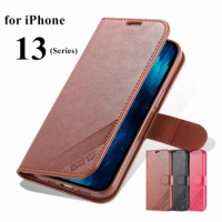 High Quality Flip Cover Fitted Case for Apple iPhone 13 Pro Max 13 Mini Pu Leather Phone Bags Case protective Holster AZNS