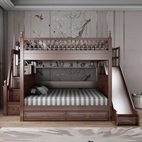 American same width up and down parallel bed high and low bed Solid wood bunk bed double bunk bed