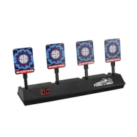 Auto Reset Digital Targets with LED Lights and Sound Effects for Nerf Guns - Set of 4 Electronic Scoring Shooting Targets