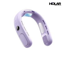 HOLAR-無葉製冷掛脖風扇 |usb迷你便攜式數顯戶外氣小風扇|半導體冷風扇|製冷無線充電挂頸風扇 香港行貨 紫色