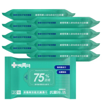 【MEDTECS 美德醫療】美德高效能酒精抗菌濕巾 20抽*8包(75%食用級酒精)
