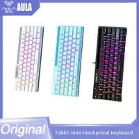 Original AULA F3061 Mini Mechanical Touch Keyboard 61 Keys Wired Rgb Desktop Laptop Tablet Portable Backlit Keyborad Aula F3061