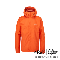 【RAB】Downpour Eco Jacket 輕量防風防水連帽外套 男款 爆竹橘 #QWG82