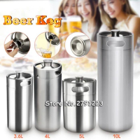 2/3.6/5L Stainless Steel Mini Beer Keg Pressurized Growler for Craft Beer Dispenser System Home Brew Beer Brewing