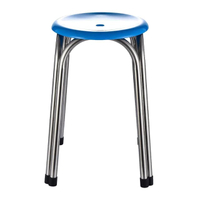 เก้าอี้สเตนเลสกลม ที่นั่ง PP (L) รุ่น SPP-47CM-SB สีฟ้า