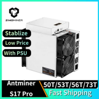 Antminer S17Pro 50T 53T 56T 59T Improve BTC BCH Miner Asic Miner with PSU Better Than BITMAIN T15 S9 S9i S9j Z9 M3 S15 Free Ship