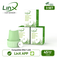 MicroTech 3 Sets LinX CGM Continuous Glucose Monitor 45 Days 24/7 Real-Time Blood Glucose Monitoring
