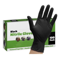 Food Safe Black Nitrile Disposable Gloves