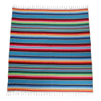 Hot XD-Mexican Blanket Tablecloth For Mexican Party Wedding Decorations,Square Cotton Table Cloth Colorful Mexican Table Cover