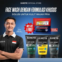 ELVICTO Face Wash Series 100ML | Deep Bright | Bright Scrub | Anti Acne | Face Wash Pria All Variant