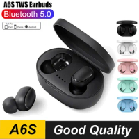 Original A6S TWS Bluetooth Headphone Wireless Earphone Stereo Headset Sport Earbuds With Microphone Charging box For Smartphone