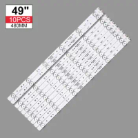 TKDMR 10pcs /set 49" inch TV LED Strip 5800-W49001-1P00 for 49E6000 49E3000 480mm 6LED Universal tv led Backlight strip used