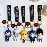 Cartoon Anime DEATH NOTE Action Figures Keychains Key Chain Key Ring Kawaii Silicone Car Pendants Toys Gifts Wholesale