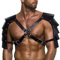 CEA Men Harness Belts Fetish Gay Clothing for Sex Rave Sexual PULeather Chest Adjustable BDSM Gay Body Bondage Cage Harness