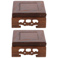2 Pcs Vase Ornament Wooden Tray Base for Display Buddha Statue Stand Mini Craft