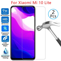 tempered glass screen protector for xiaomi mi 10 lite 5g case cover on ksiomi xiao my 10lite light protective phone coque bag 9h