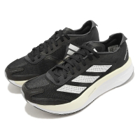 【adidas 愛迪達】慢跑鞋 Adizero Boston 11 W 女鞋 黑 米黃 白 厚底 路跑 中長跑 運動鞋(GX6657)