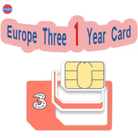 Europe Three 1 Year 12GB Data Prepaid Sim Card，UK Phone Number，Talk &amp; SMS，Free Roaming Europe，No Contract，Can Top Up Yourself