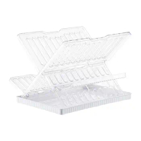 Collapsible Dish Drying Rack with Drainboard Collapsible Self Draining Dish Dryer for Cafe Cabinet Pantry Restaurant Dining Room