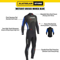 Wetsuit Cressi MOREA BLUE UNISEX / Peralatan Selam / Alat Selam Diving / Wetsuit Diving / Baju Selam