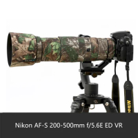 Roadfisher Camo Waterproof Dustproof Camera Lens Wrap Cover Protection Coat Sleeve Case For Nikon AF-S 200-500mm f/5.6E ED VR