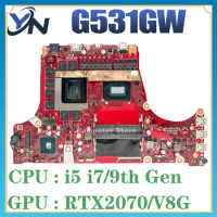 G531GW Laptop Motherboard For ASUS ROG G531G G531GU G531GV G731GV Mainboard W/I5-9300H I7-9750H GTX1660Ti RTX2060 RTX2070