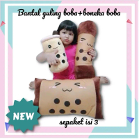 Bantal guling anak balita + boneka boba sepaket isi 3 Souvenir Bayi