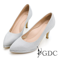 GDC-閃爍炫目金粉新娘宴會高跟鞋-銀色