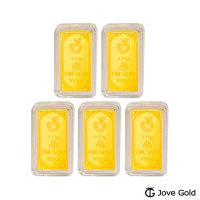 Jove gold 守護平安黃金條塊 - 壹台錢*5（共伍台錢）