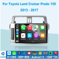 For Toyota Land Cruiser Prado 150 2013 - 2017 Car Radio Multimedia Video Player Navigation stereo GPS Android No 2din 2 din dvd
