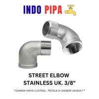 STREET ELBOW (ELBOW M-F// DRAT DALAM-DRAT LUAR) STAINLESS UK. 3/8'