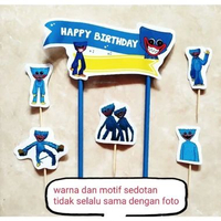 satu set cake topper hiasan kue ulang tahun karakter Huggy Wuggy