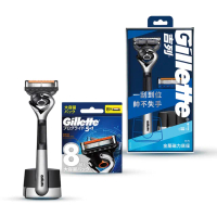 【Gillette 吉列】ProGlide 系列 刮鬍刀組(刀架X1+刀頭X10+磁吸底座X1)