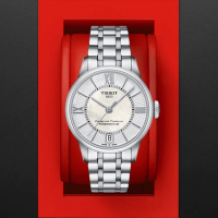 TISSOT天梭 官方授權 杜魯爾系列 典雅羅馬女性機械腕錶-銀 母親節 禮物 32mm/T0992071111800