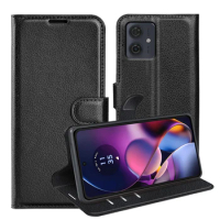 100PCS Flip Magnetic Leather Wallet Stand Phone Case For Motorola G84 G54 Edge 40 Neo G14 Thinkphone G53 G73 Lychee Grain Cover
