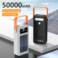 50000mAh Solar Power Bank 4 USB Fast Charging Portable Charger External Battery Pack Powerbank 50000 For iPhone Xiaomi Samsung