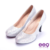 【ee9】芯滿益足璀璨奢華鑲嵌亮鑽跟鞋 銀色(跟鞋)