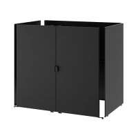 GRILLSKÄR 門板/側架/背板, 黑色/不鏽鋼 戶外用, 86x61 公分