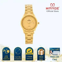 Mirage Jam Tangan Wanita Analog 8807 L Gold Original Stainless Plat Gold