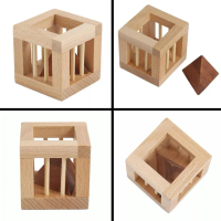 Khóa Luban bí ẩn hình tháp bằng gỗ, câu đố trí tuệ IQ, đồ chơi mẹo ranh mã tính, khối lắp ráp Luban 